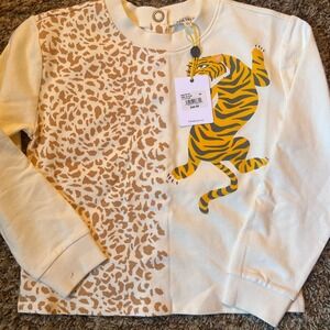 Finding Foxtale Tiger Sweatshirt Animal‎ Print Back Button Size 10